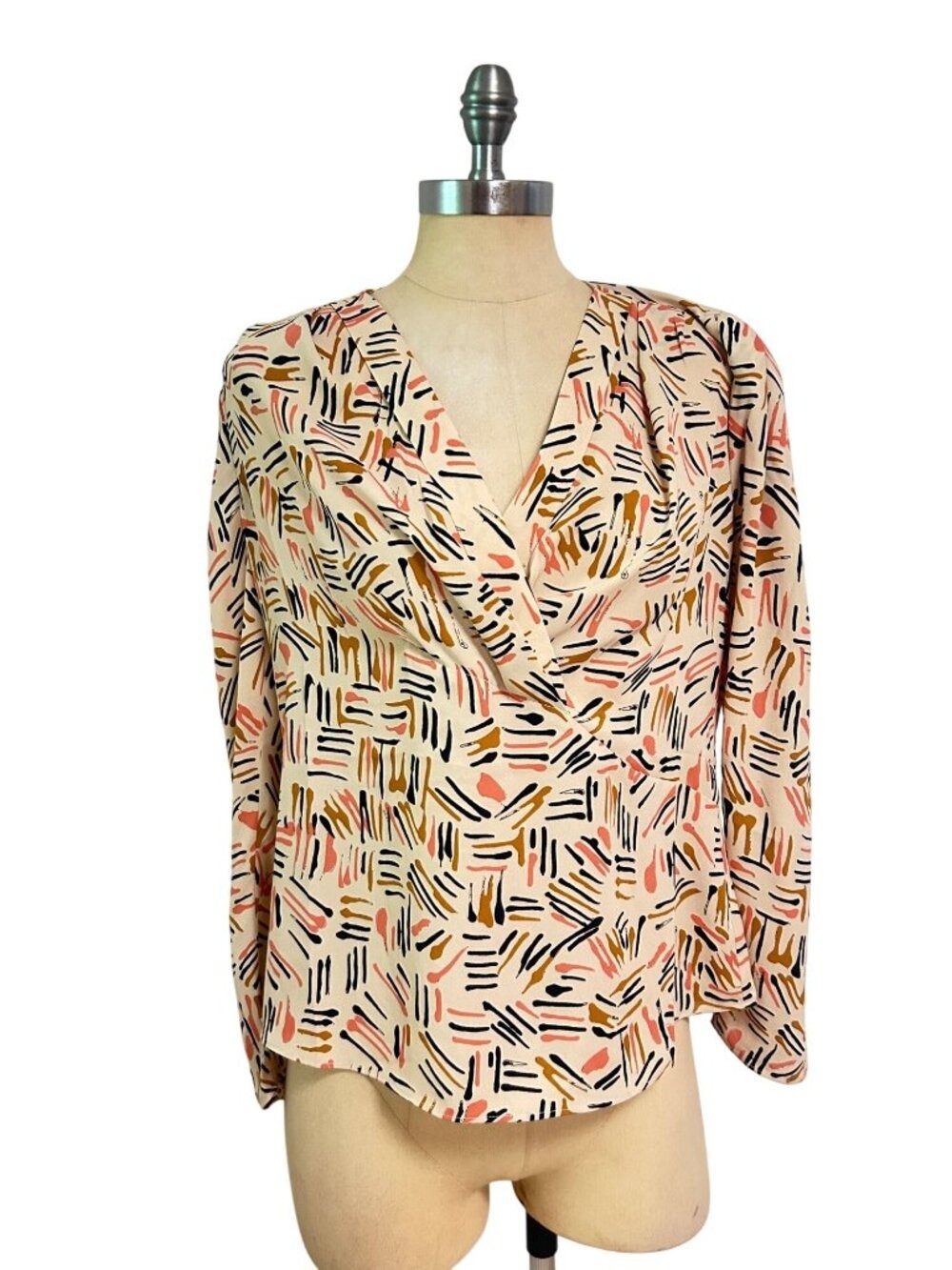 Cabi Marni Blouse Style #4162 Oversized Top Geo Print XS